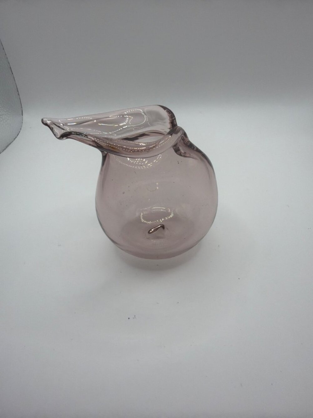 Hand-Blown Lavender Glass Vase With Abstract Artisanal Design Perfect As A Decor